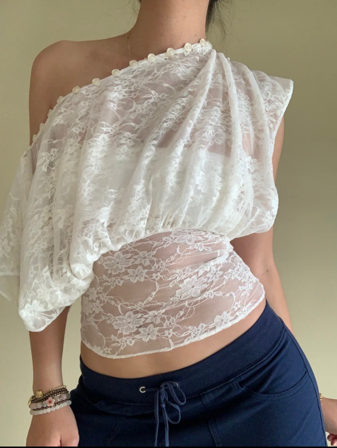 Button Lace Top