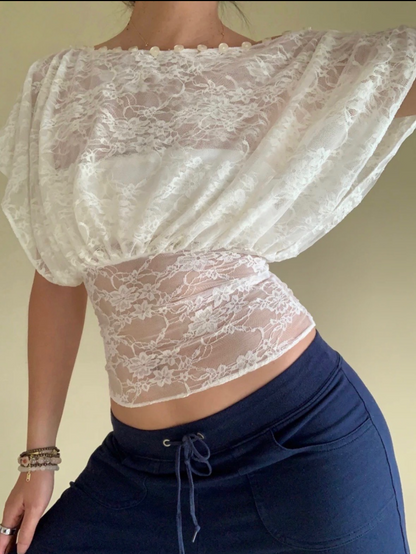 Button Lace Top